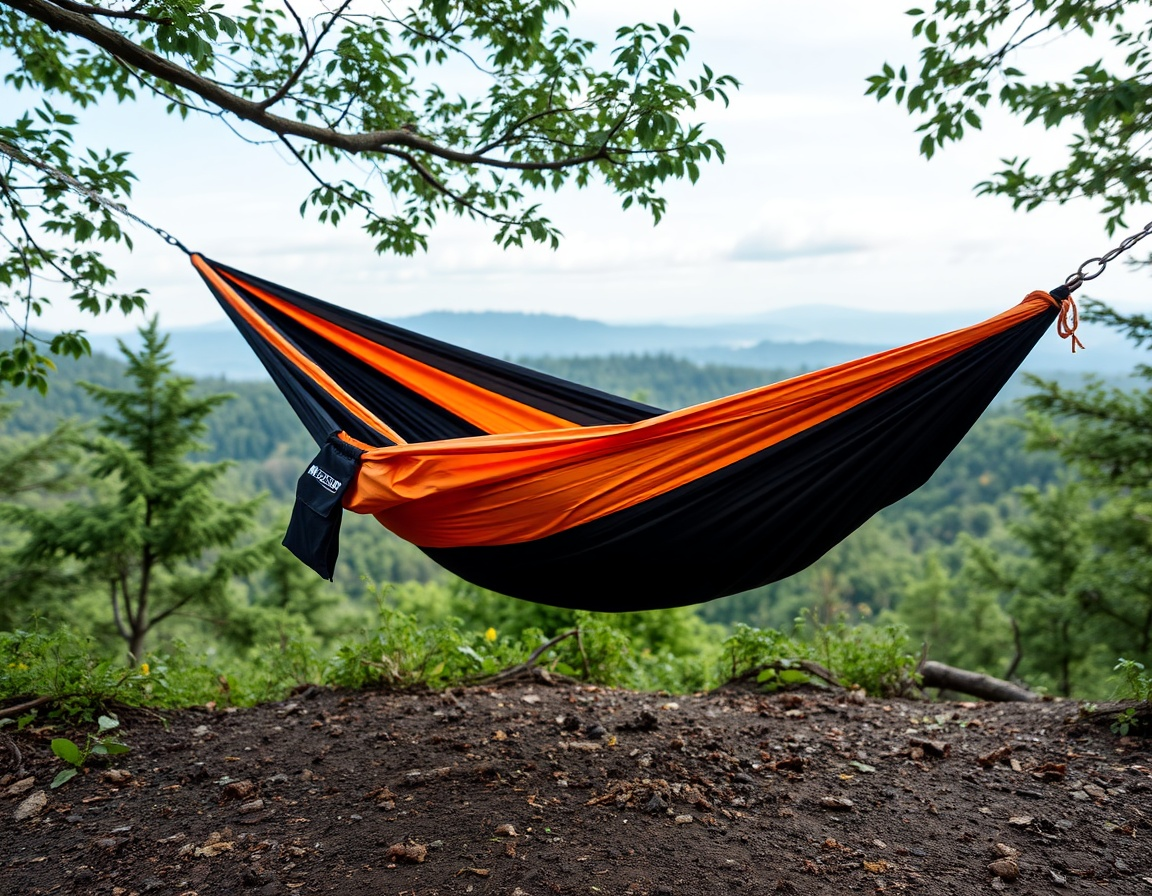RelaxHammock – Robuste Hängematte für entspannte Outdoor-Momente orangene Hängematte